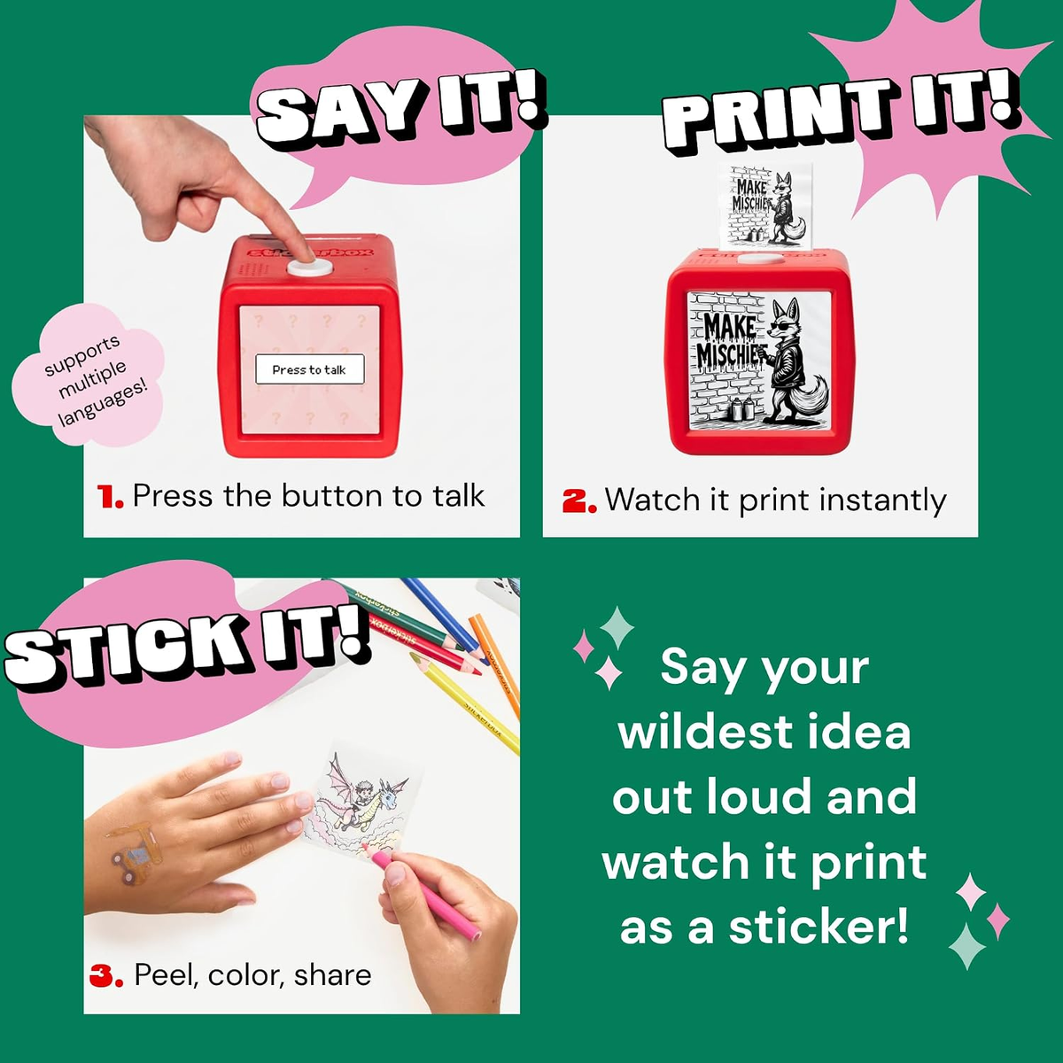 Printapal — Magic Voice Sticker Printer for Kids